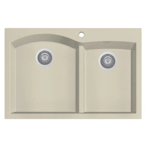 ALFI brand AB3320DI-B Biscuit 33 Double Bowl Drop In Granite