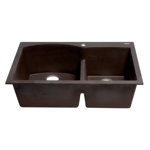 ALFI brand AB3320DI-C Chocolate 33 Double Bowl Drop In