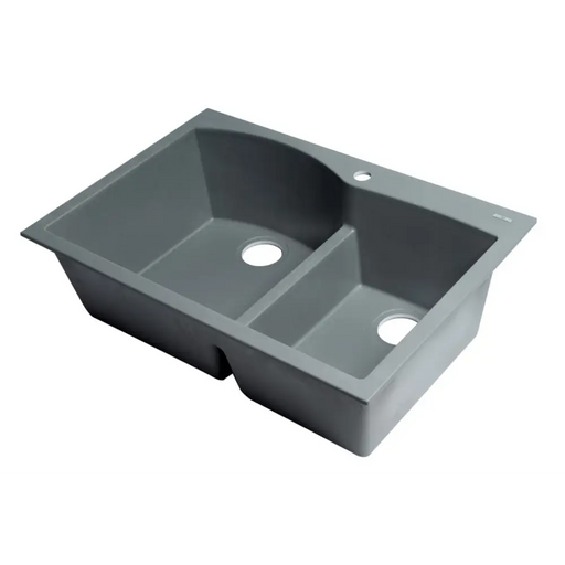 ALFI brand AB3320DI-T Titanium 33 Double Bowl Drop In