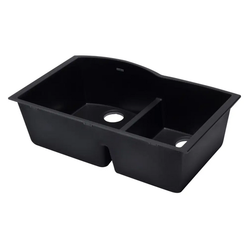 ALFI brand AB3320UM-BLA Black 33 Double Bowl Undermount