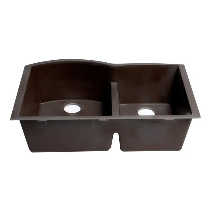 ALFI brand AB3320UM-C Chocolate 33 Double Bowl Undermount