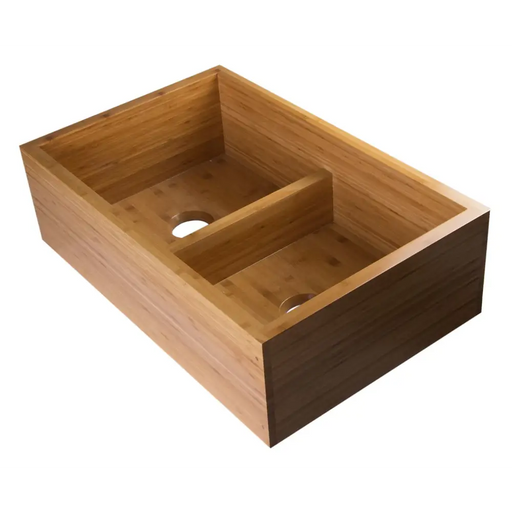 ALFI brand AB3321 33 Double Bowl Bamboo Kitchen Farm Sink -