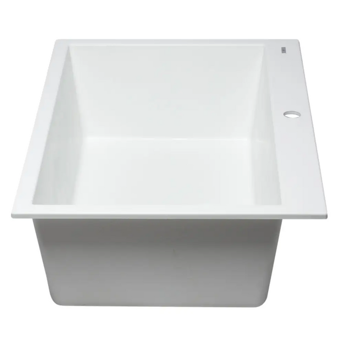 ALFI brand AB3322DI-W White 33 Single Bowl Drop In Granite 