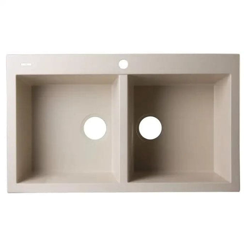 ALFI brand AB3420DI-B Biscuit 34 Drop-In Double Bowl Granite