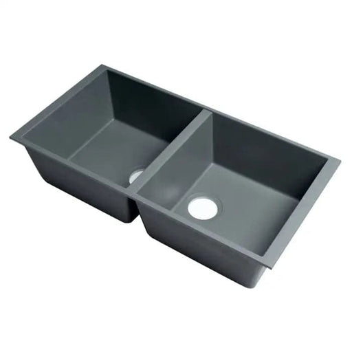 ALFI brand AB3420UM-T Titanium 34 Undermount Double Bowl 
