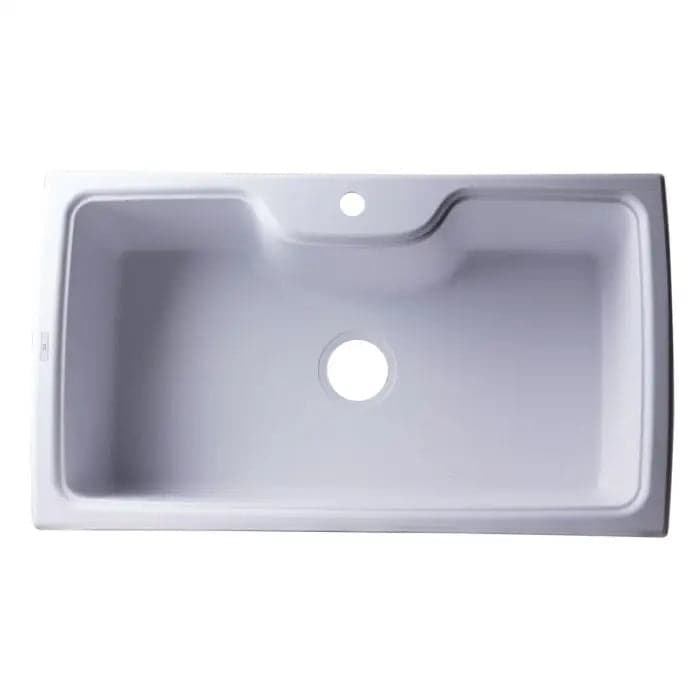 ALFI brand AB3520DI-W White 35 Drop-In Single Bowl Granite