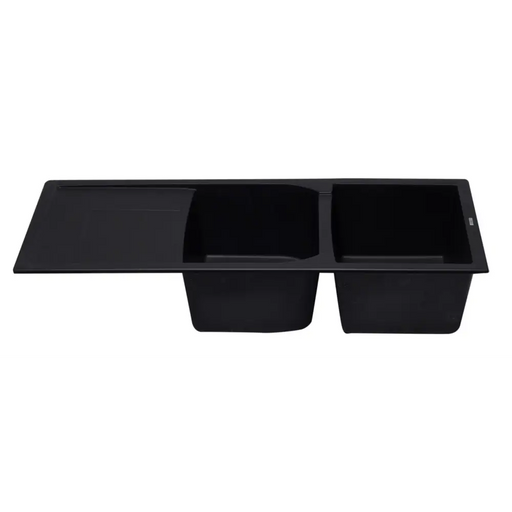 ALFI brand AB4620DI-BLA Black 46 Double Bowl Granite 