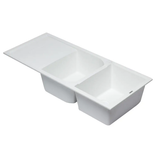 ALFI brand AB4620DI-W White 46 Double Bowl Granite Composite