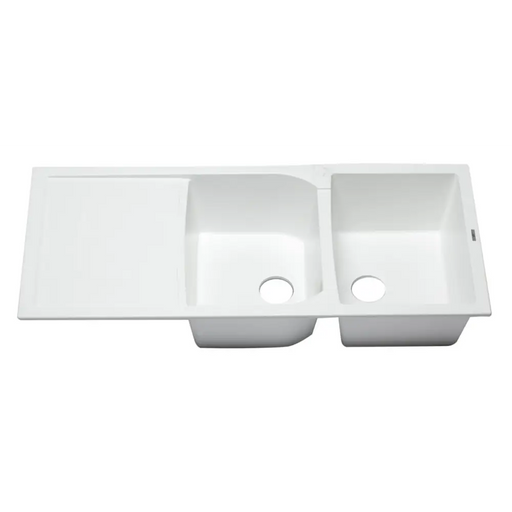 ALFI brand AB4620DI-W White 46 Double Bowl Granite Composite