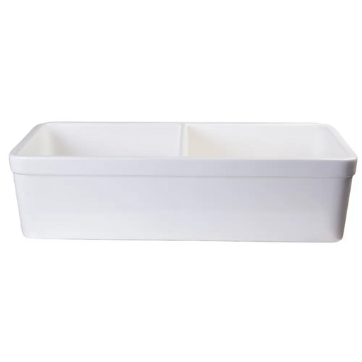 ALFI brand AB512-W White 32 Double Bowl Lip Apron Fireclay