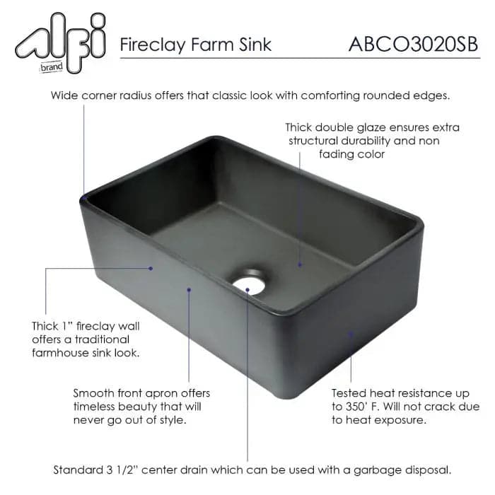 ALFI brand ABCO3020SB Concrete Color 30 inch Reversible