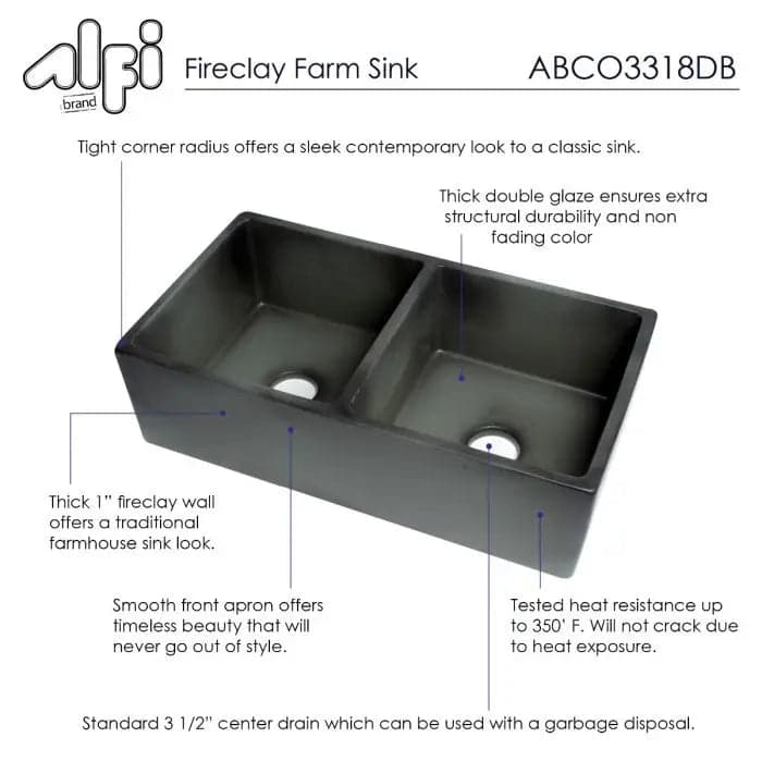 ALFI brand ABCO3318DB Concrete Color 33 inch Reversible