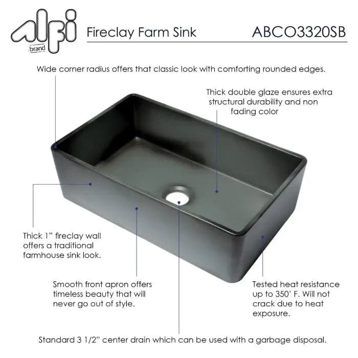 ALFI brand ABCO3320SB Concrete Color 33 inch Reversible