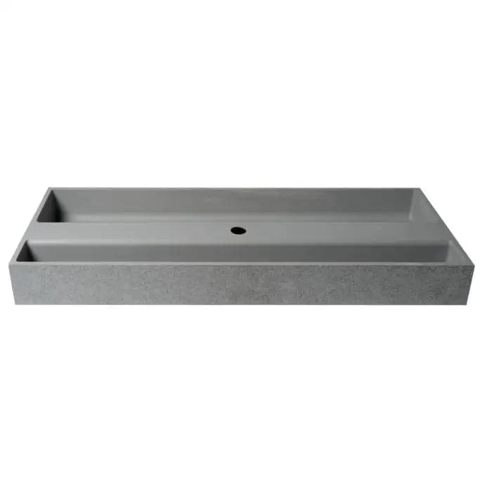 ALFI brand ABCO48TR 48 Solid Concrete Gray Matte Trough Sink