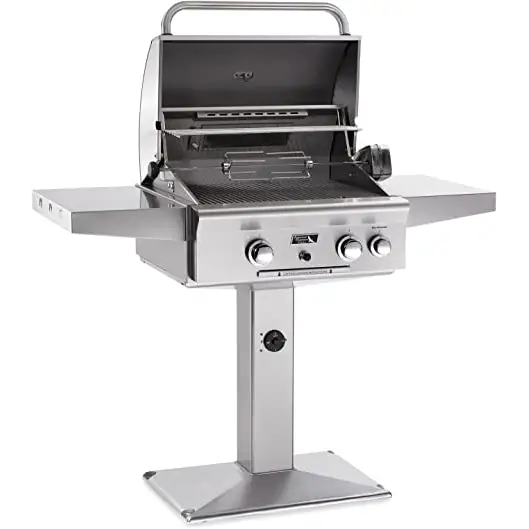 AOG 24 Patio Post Stainless Steel Grill with Rotisserie 