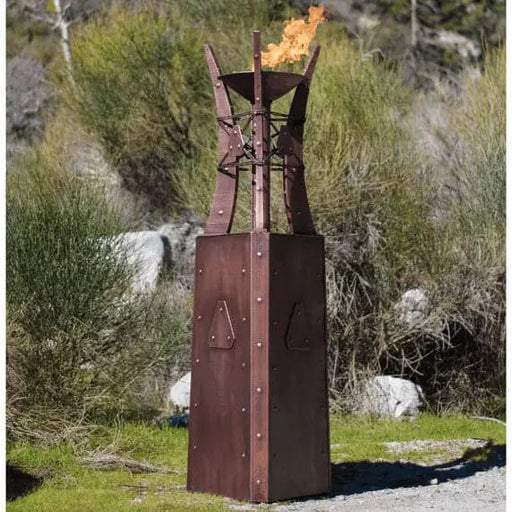 Bastille Fire Tower - Hammered Copper - Match Lit - Outdoor 