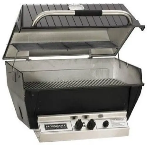 Broilmaster Deluxe H4X NG Gas Grill Package w/Black Cart 
