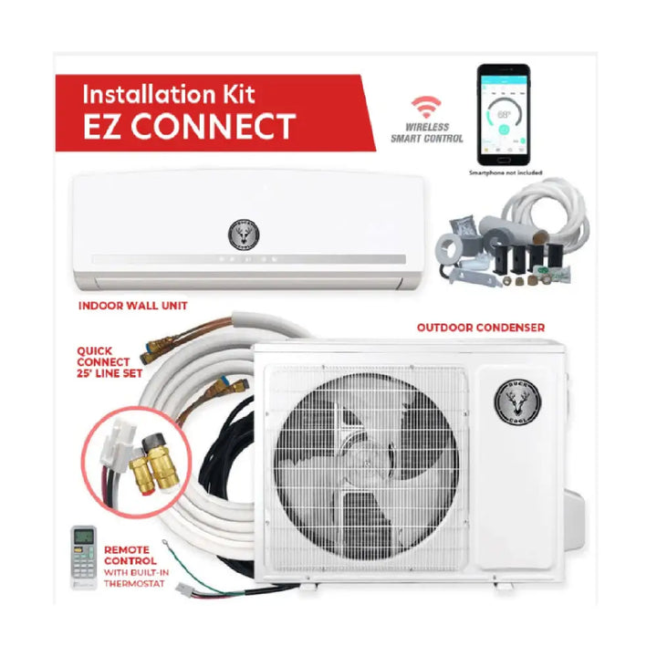 Buck Cool Mini-Split EZ Connect 18K BTU Complete Installation Kit