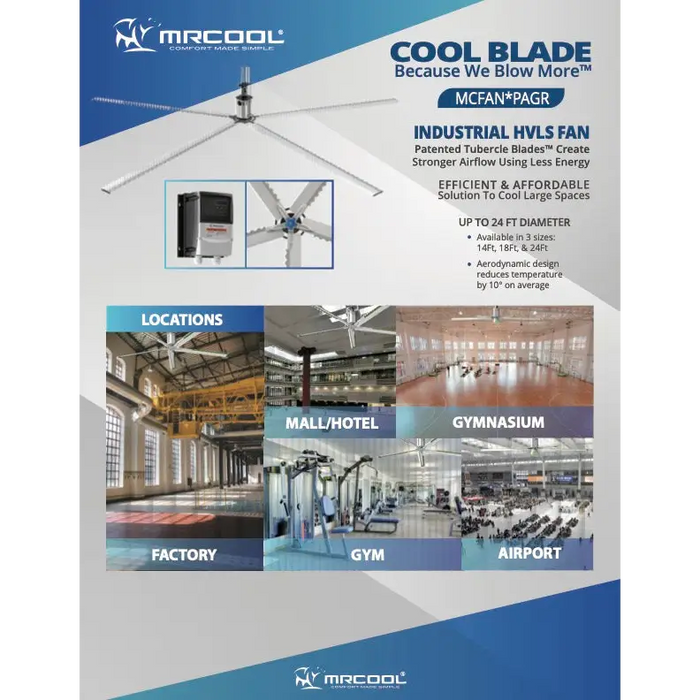 Cool Blade 18’ diameter High Volume Low Speed Industrial / 
