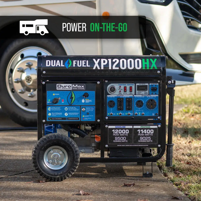 DuroMax XP12000HX 12,000 Watt Portable Dual Fuel Gas