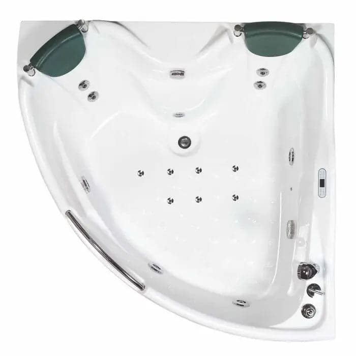 EAGO AM125ETL 5 ft Corner Acrylic White Whirlpool Bathtub 