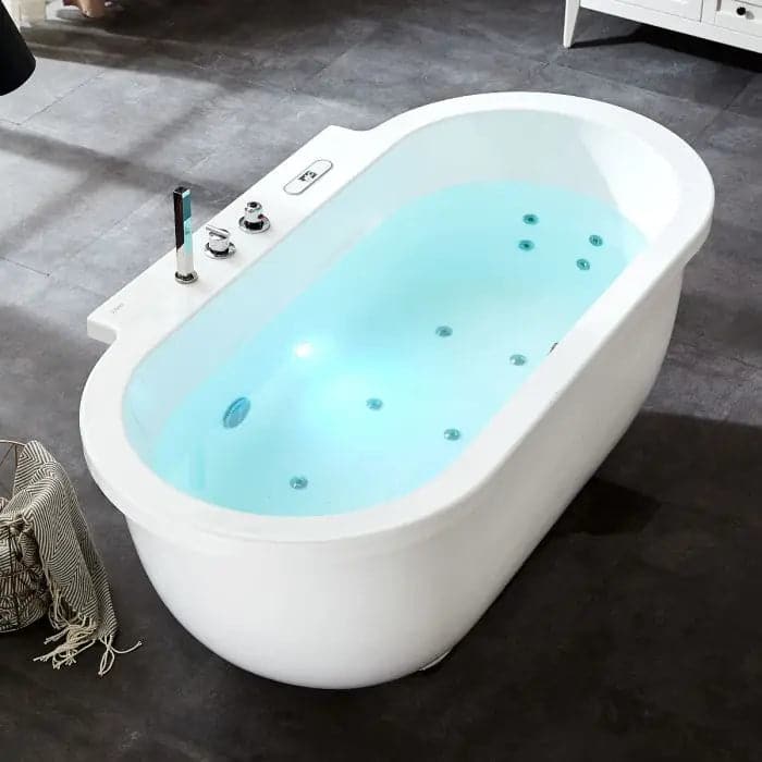 EAGO AM128ETL 6 ft Acrylic White Whirlpool Bathtub w 