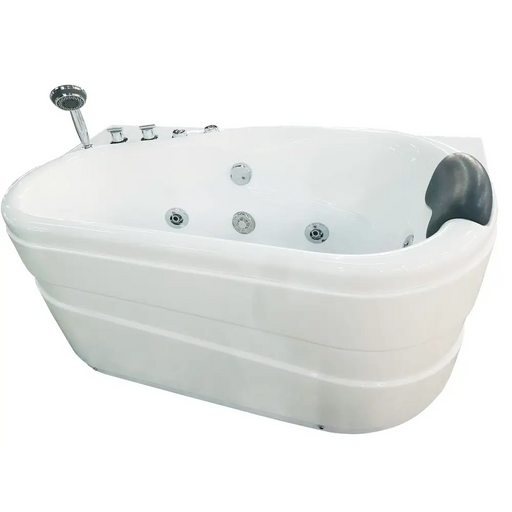EAGO AM175-L 5’’ White Acrylic Whirlpool Bathtub - Drain