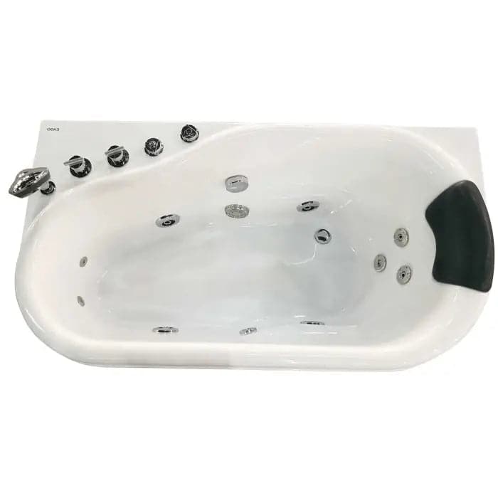 EAGO AM175-R 5’ White Acrylic Whirlpool Bathtub - Drain