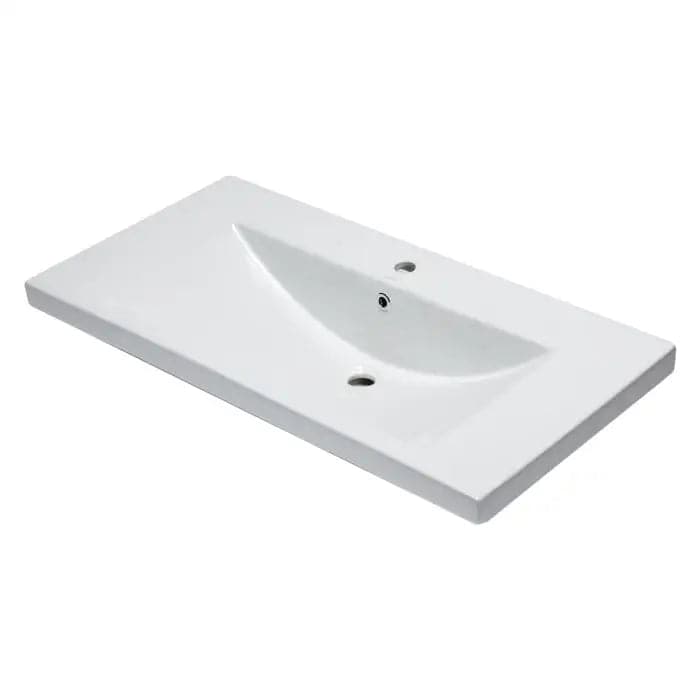 EAGO BH002 White Ceramic 40x19 Rectangular Drop In Sink -