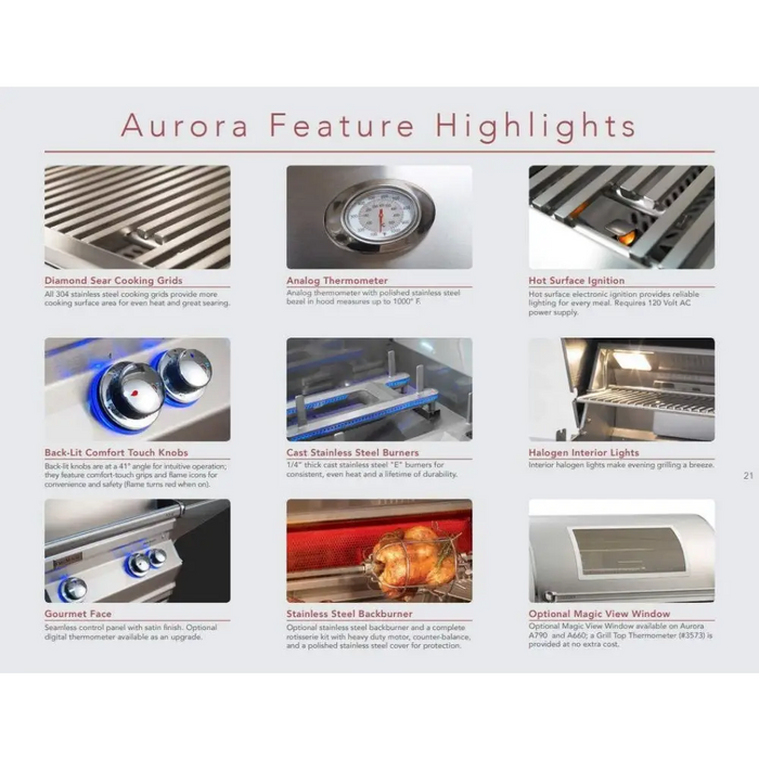 FM A660i Aurora 30 Built-In Grill with Analog Thermometer 