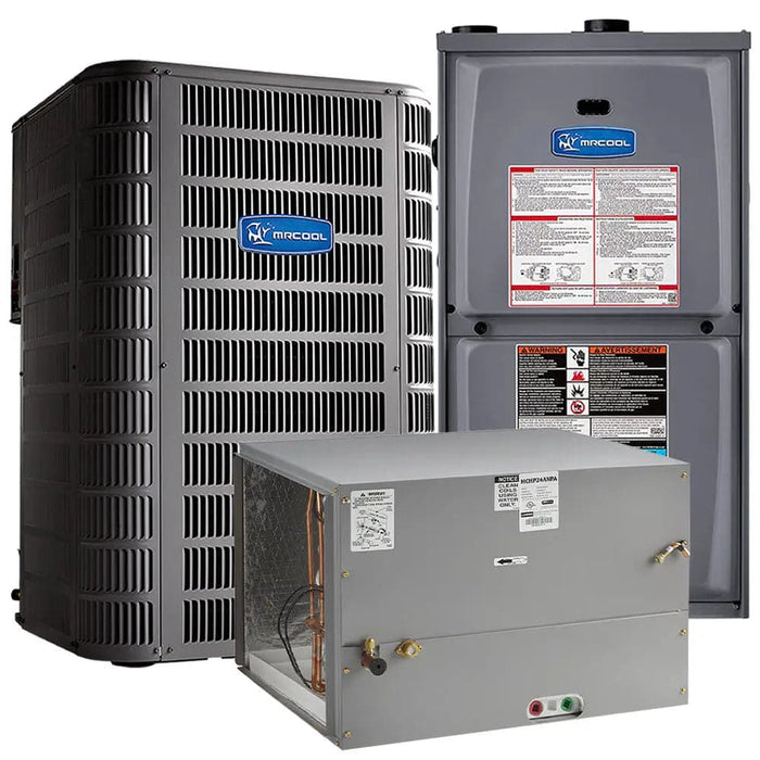 The MRCOOL 15 SEER Heat Pump Split System works diligently to make your home a comfortable space. This product gives you total energy efficiency with its enhanced tube-and-fin coil design, allowing you to get more bang for your buck. You can have peace of mind with this product due to its affordability, quality, efficiency, and comfort. Look no further for your family's next home central heating and air system.
