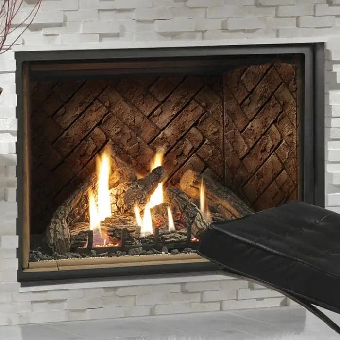 Kingsman HBZDV4736 47-Inch Zero Clearance Dual Burner Direct Vent Gas Fireplace with Log Set