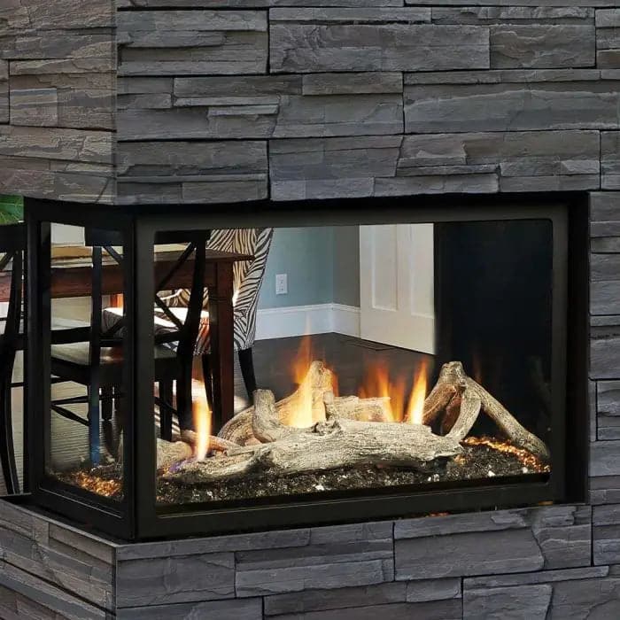 Kingsman MCVP42 43-Inch Clean View Direct Vent Peninsula Gas Fireplace with Media