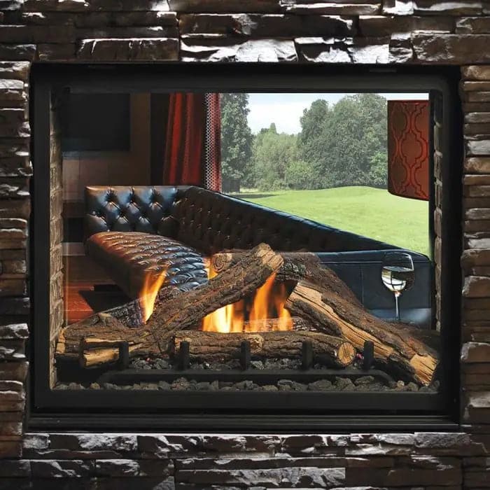 Kingsman MCVST42 43-Inch Clean View Direct Vent See-Through Gas Fireplace with Media