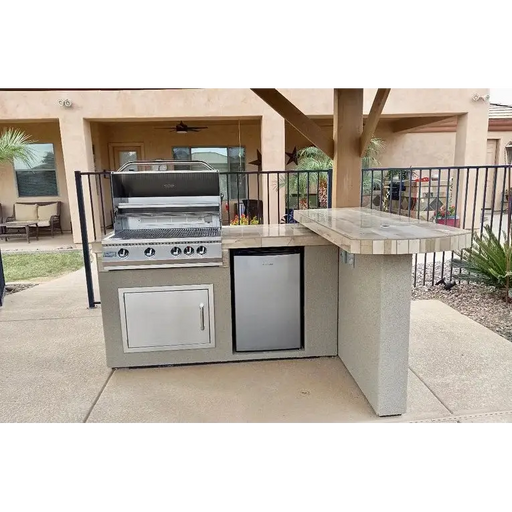 Aspen BBQ Island with 4 Burner Built In BBQ Grill - Outdoor