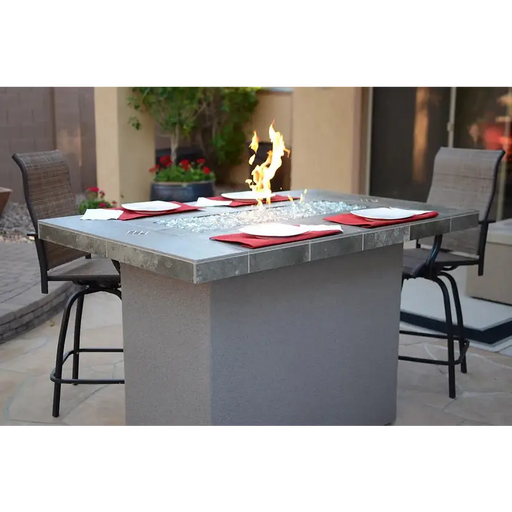 Entertainer Bar Gas Fire Pit Table with fire glass - Outdoor