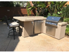 L-Shape BBQ Island With Bar Seating and 4 Burner Built-in