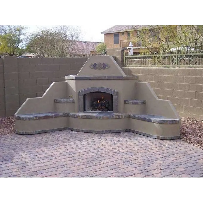 Santa Fe Outdoor Fireplace – Corner - Outdoor Upgrades
