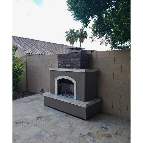 Tuscan 6’ Outdoor Fireplace with Log Set for LP or NG access