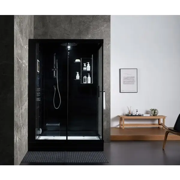 Black Platinum Anzio Steam Shower - Left Position - Bathroom