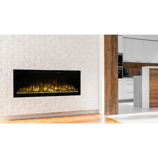 Modern Flames SPS-74B 74 Inch Spectrum Slimline Recessed/Wall Mount Electric Fireplace Beside Kirchen