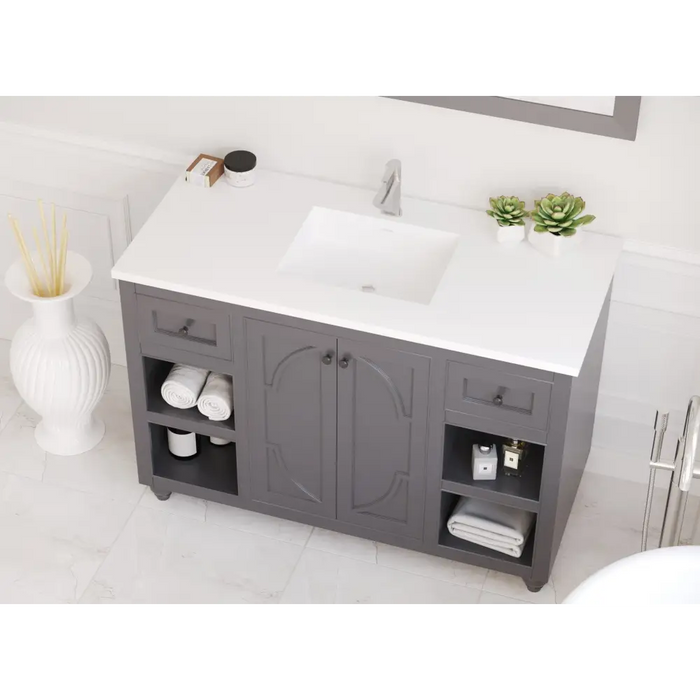 Odyssey 48 Maple Grey Bathroom Vanity with Matte White VIVA 