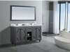 Odyssey 60 Maple Grey Double Sink Bathroom Vanity with White