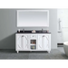 Odyssey 60 White Double Sink Bathroom Vanity with Black Wood