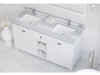 Odyssey 60 White Double Sink Bathroom Vanity with White 