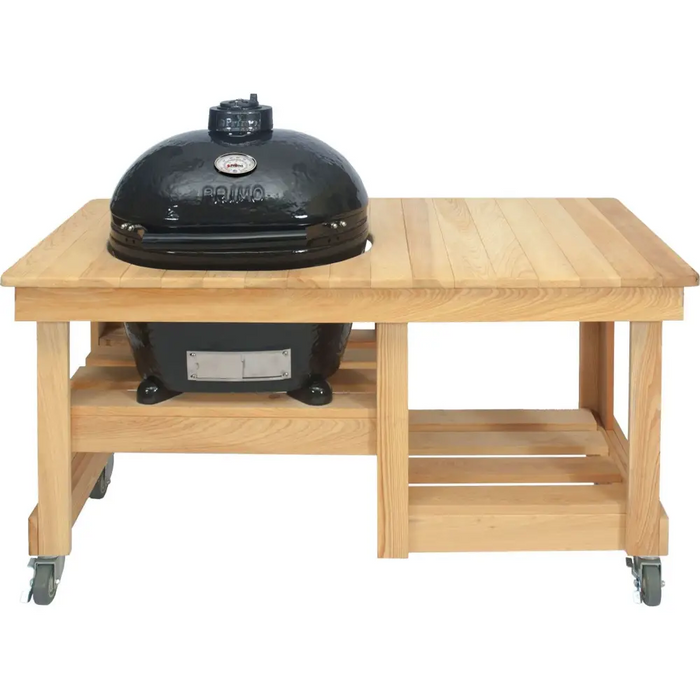 Primo Ceramic Oval Large Charcoal Grill Smoker with 