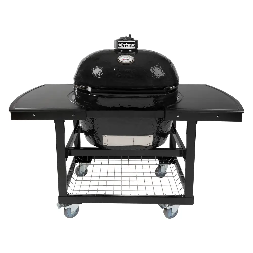 Primo Ceramic Oval Large Charcoal Grill Smoker with 