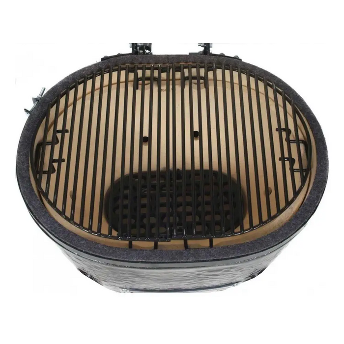 Primo Ceramic Oval Large Charcoal Grill Smoker with 