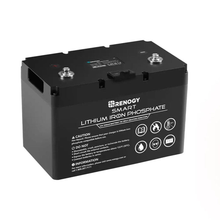 12V 100Ah Smart Lithium Iron Phosphate Battery w/