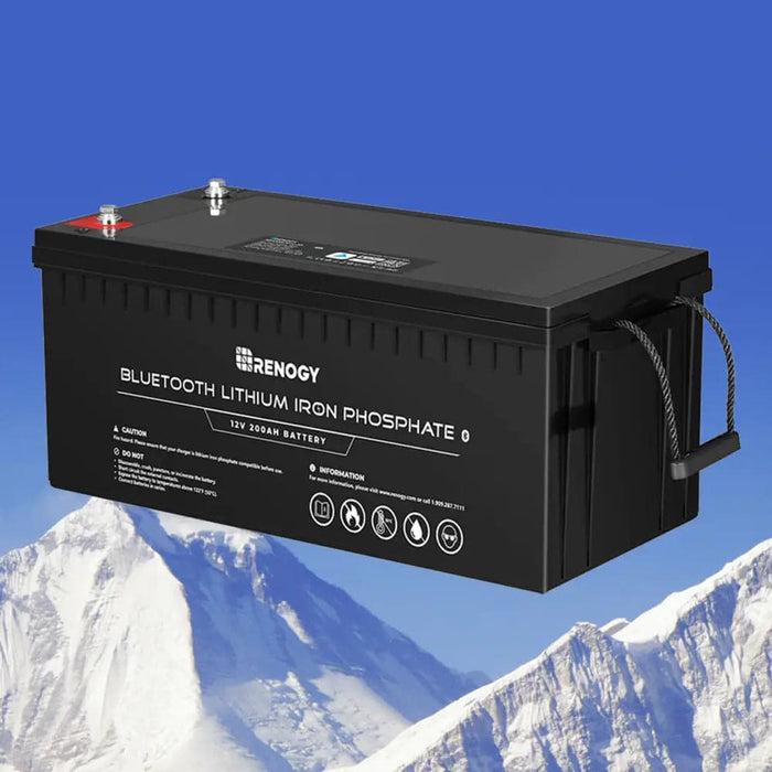 12V 200Ah Lithium Iron Phosphate Battery w/ Bluetooth -